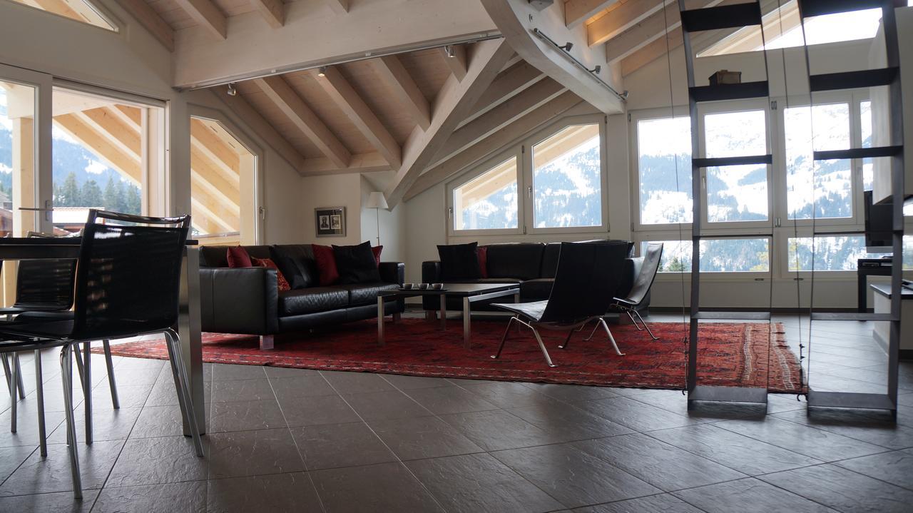Chalet Brunner Penthouse Wengen Esterno foto